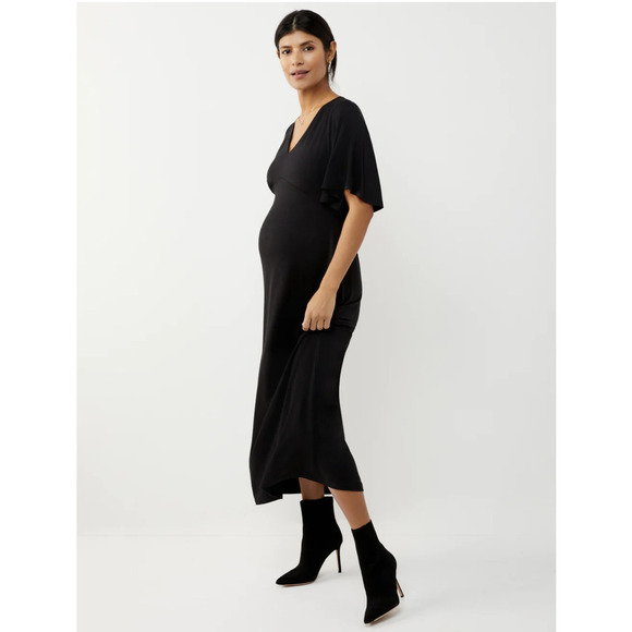 A Pea in the Pod Caftan Knit Maxi Maternity Dress M 8 10 Black - Picture 1 of 9